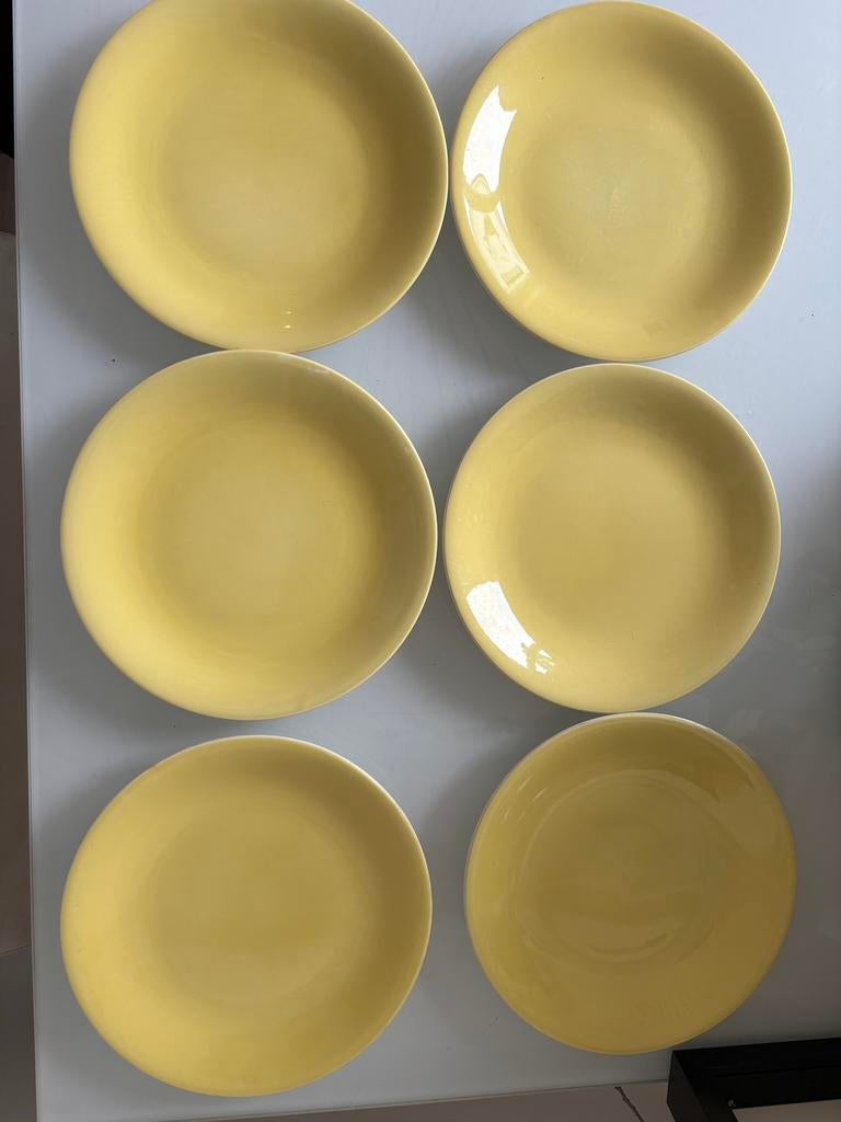 Villeroy&Boch 6 grote borden - geel, Ophalen of Verzenden, Zo goed als nieuw, Bord(en), Effen