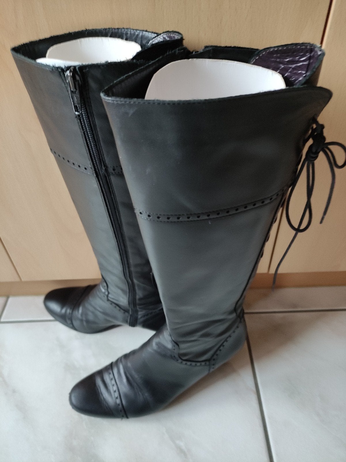 dames laarzen, Kleding | Dames, Ophalen, Hoge laarzen, Zwart, Gedragen