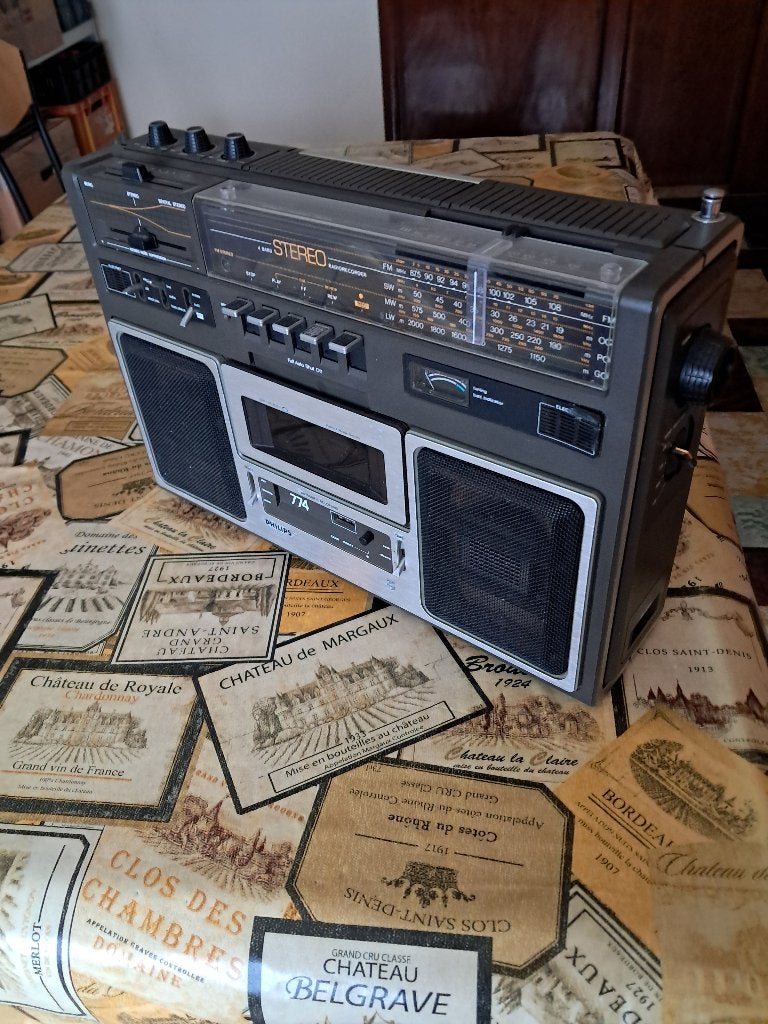 vintage radio jaren 70 met cassettespeler collectoritem, Audio, Tv en Foto, Radio's, Ophalen, Radio