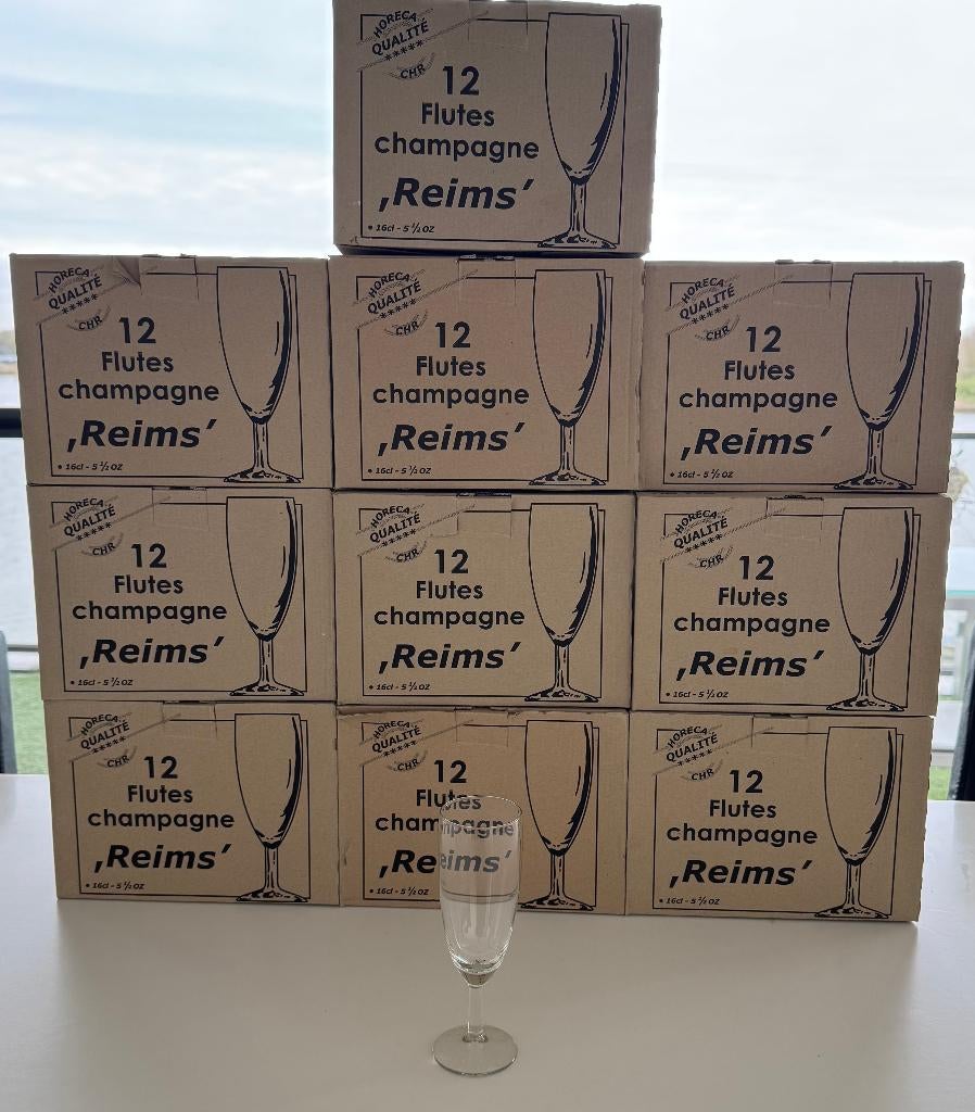 Champagneglazen - Fluitglazen 16 cl - 114 stuks, Ophalen, Zo goed als nieuw