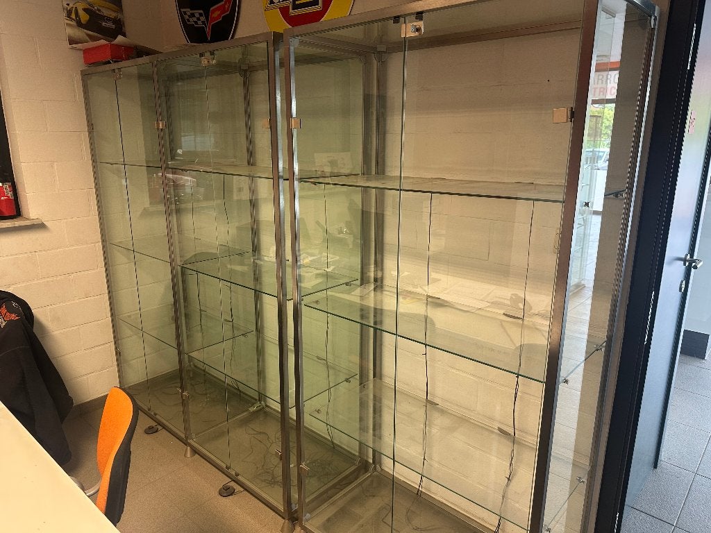Glazen Vitrinekasten, Ophalen, Gebruikt, 100 tot 150 cm, Glas