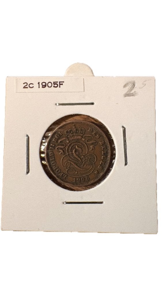 LEOPOLD II: 2 cent 1905F (2), Ophalen of Verzenden