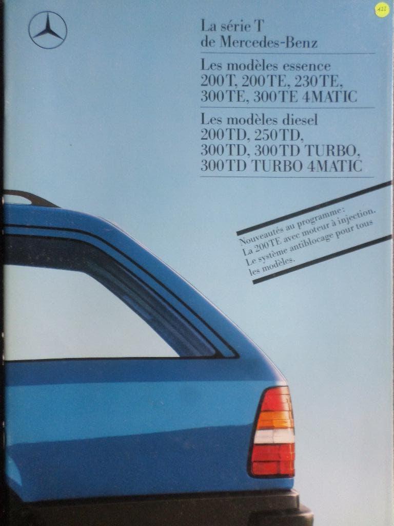 Brochure Mercedes 200 230 250 300 TD TE W124 1988 - FRANÇAIS, Livres, Autos | Brochures & Magazines, Mercedes, Enlèvement ou Envoi