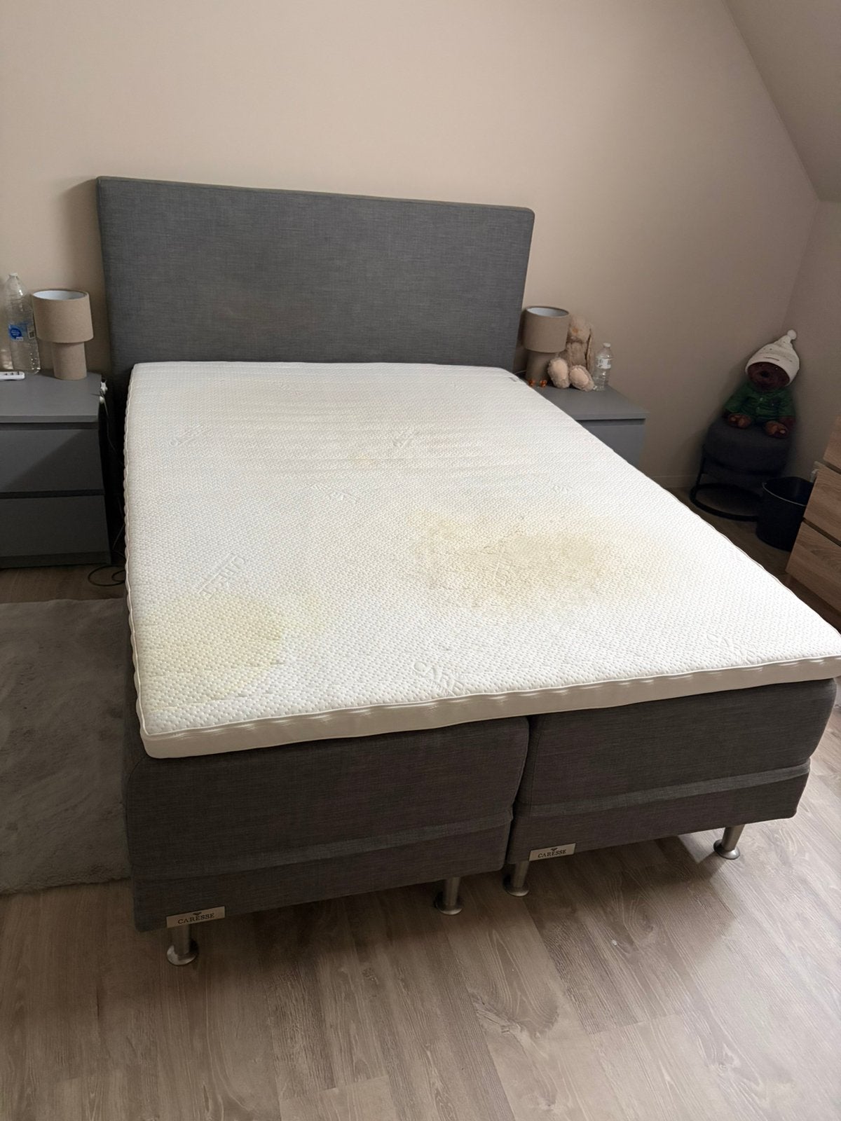 Caresse 2 persoonsbed, Ophalen, Gebruikt, 140 cm, Twijfelaar