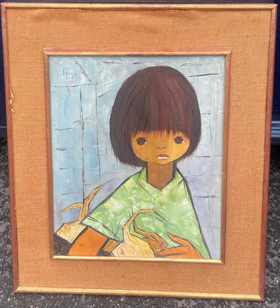 Origineel schilderij jakelien moerman inge vintage retro, Ophalen of Verzenden