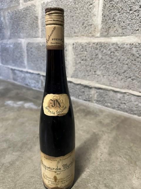 Ancienne bouteille de liqueur de myrtilles VINTAGE, Ophalen of Verzenden, Nieuw, Vol