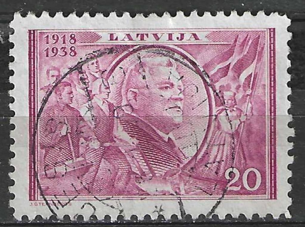 Lettonie 1939 - Yvert 241 - Président K. Ulmanis (ST), Envoi, Pologne, Affranchi
