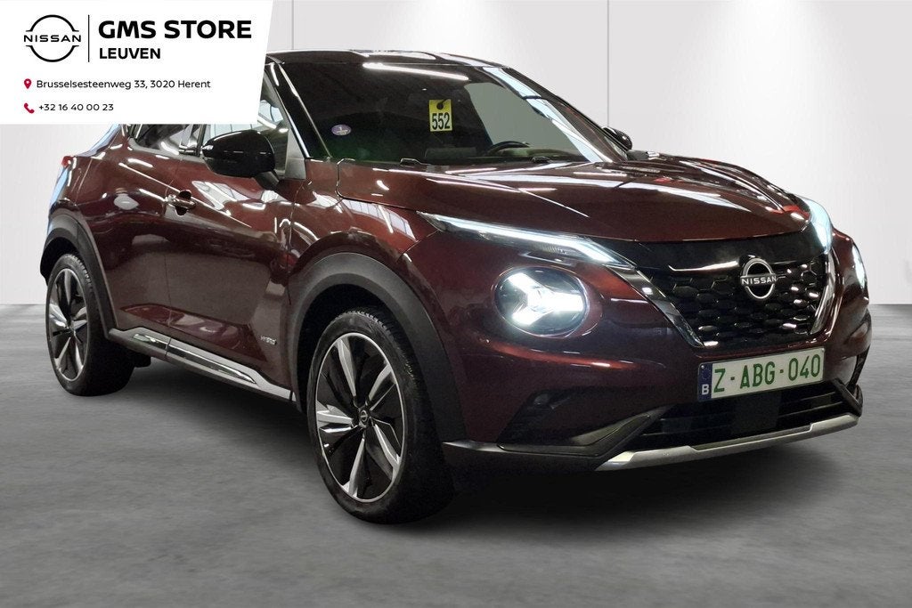 Nissan Juke Hybrid-AUT-Cam-Carplay-Airco-Sensoren, Stof, Gebruikt, 4 cilinders, Automatische klimaatregeling