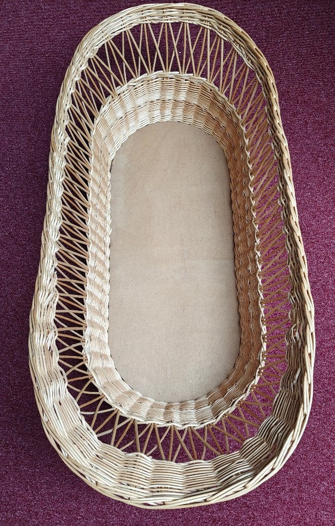 Handgemaakte gevlochten wilgentenen wieg, Ophalen, Nieuw, Minder dan 140 cm, Minder dan 70 cm
