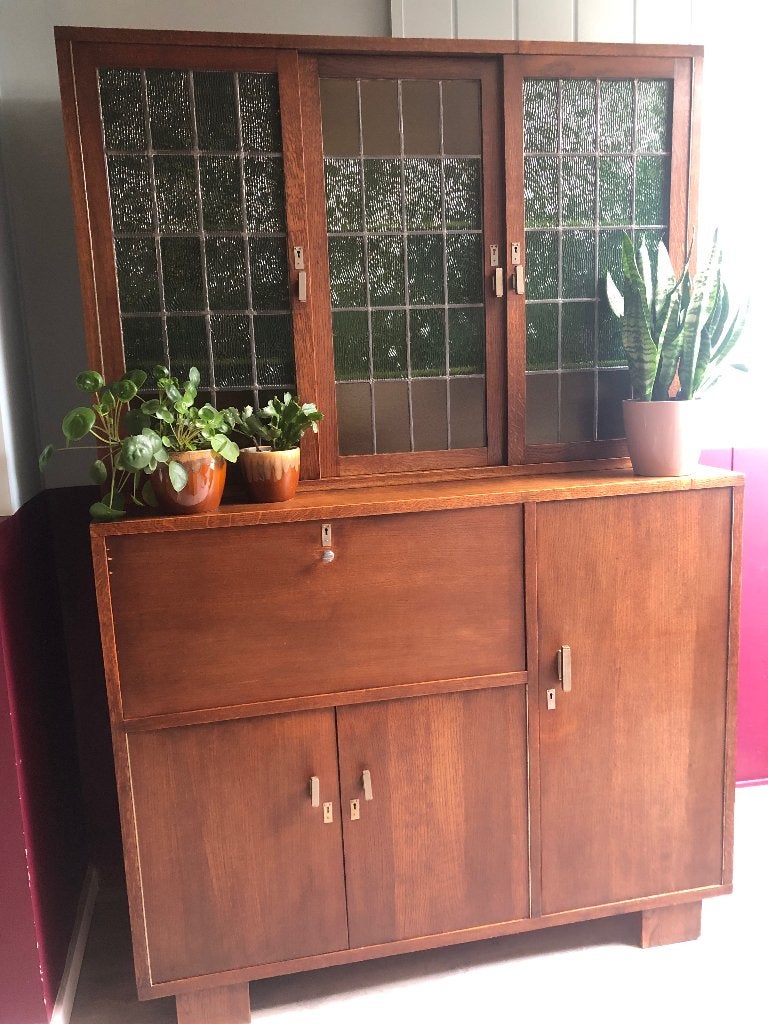 Mooie en grote secretaire met bibliotheek in Art-déco stijl, Huis en Inrichting, Ophalen, Gebruikt, Art-Déco