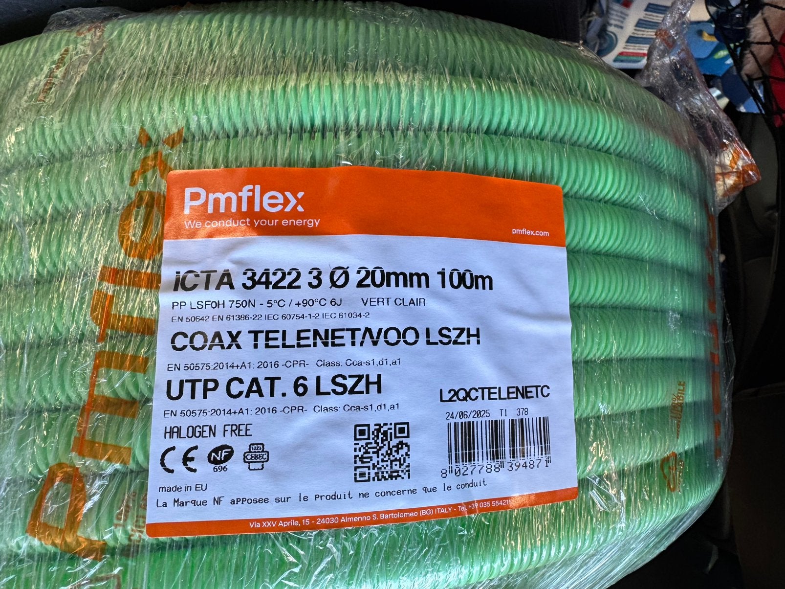 Groene flex-coax- en telenetkabel, Ophalen, Nieuw, Kabel of Snoer