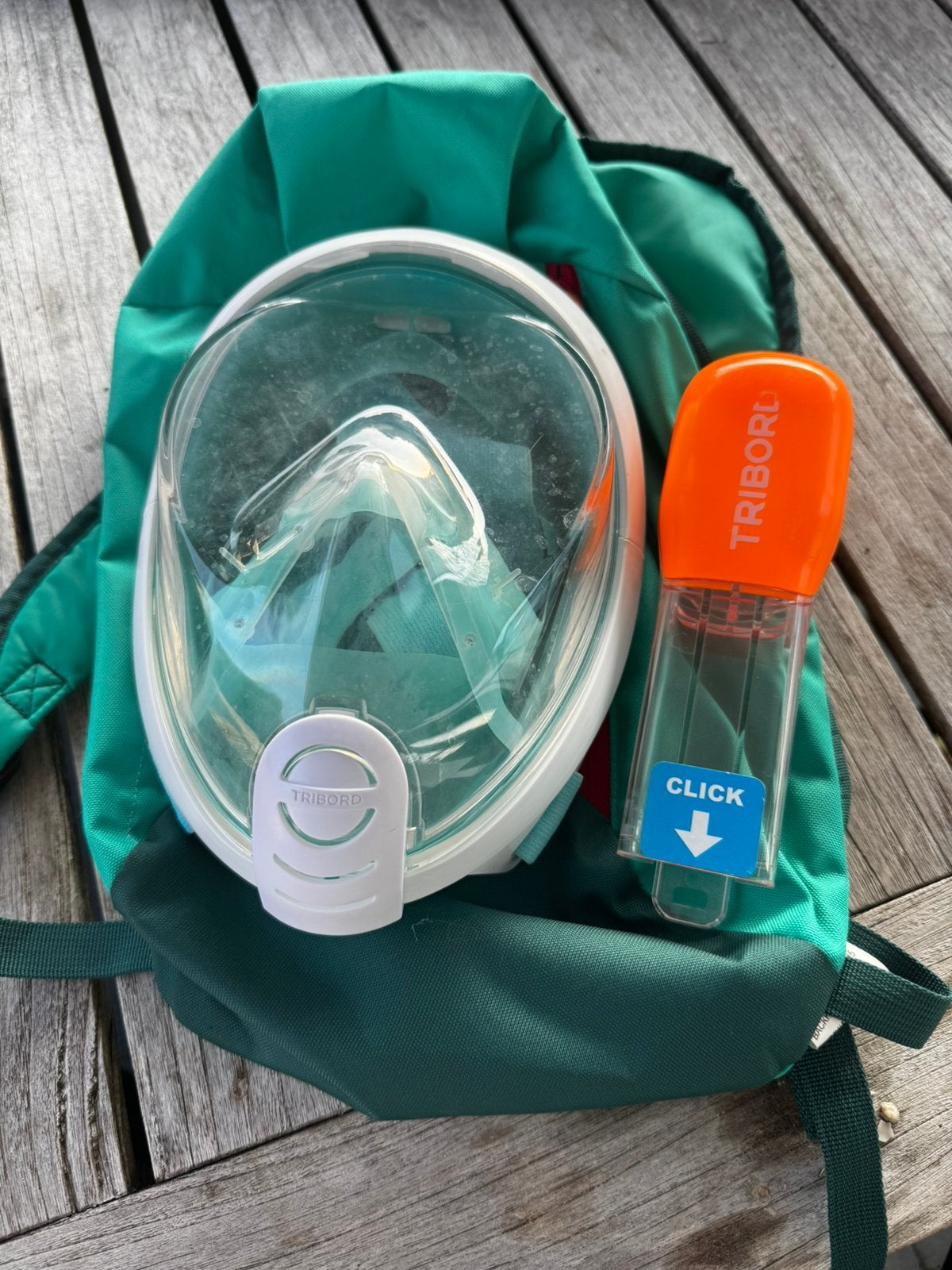 TRIBORD snorkelmasker voor het hele gezicht - Volwassenen, Ophalen, Gebruikt, Snorkel