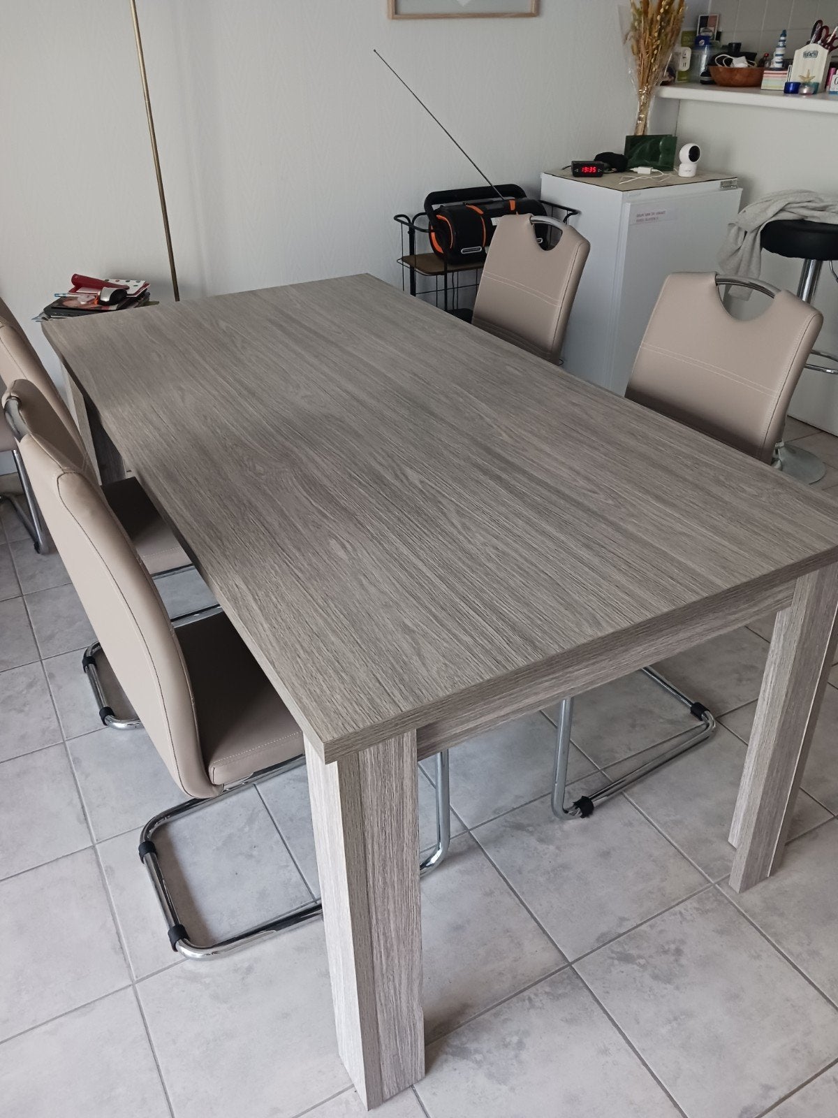 Eettafel en 4 stoelen, Maison & Meubles, Tables | Tables à manger, Quatre personnes, 150 à 200 cm, Enlèvement, Utilisé