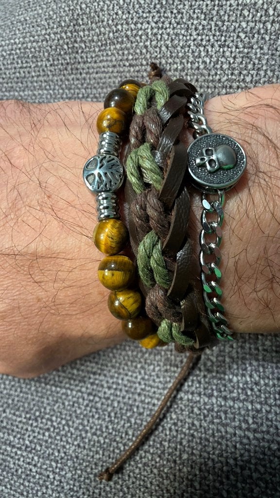 PROMO MIX:Créez votre style unique en pierres,cuir et acier!, Bijoux, Sacs & Beauté, Bracelets, Neuf, Enlèvement ou Envoi, Autres couleurs