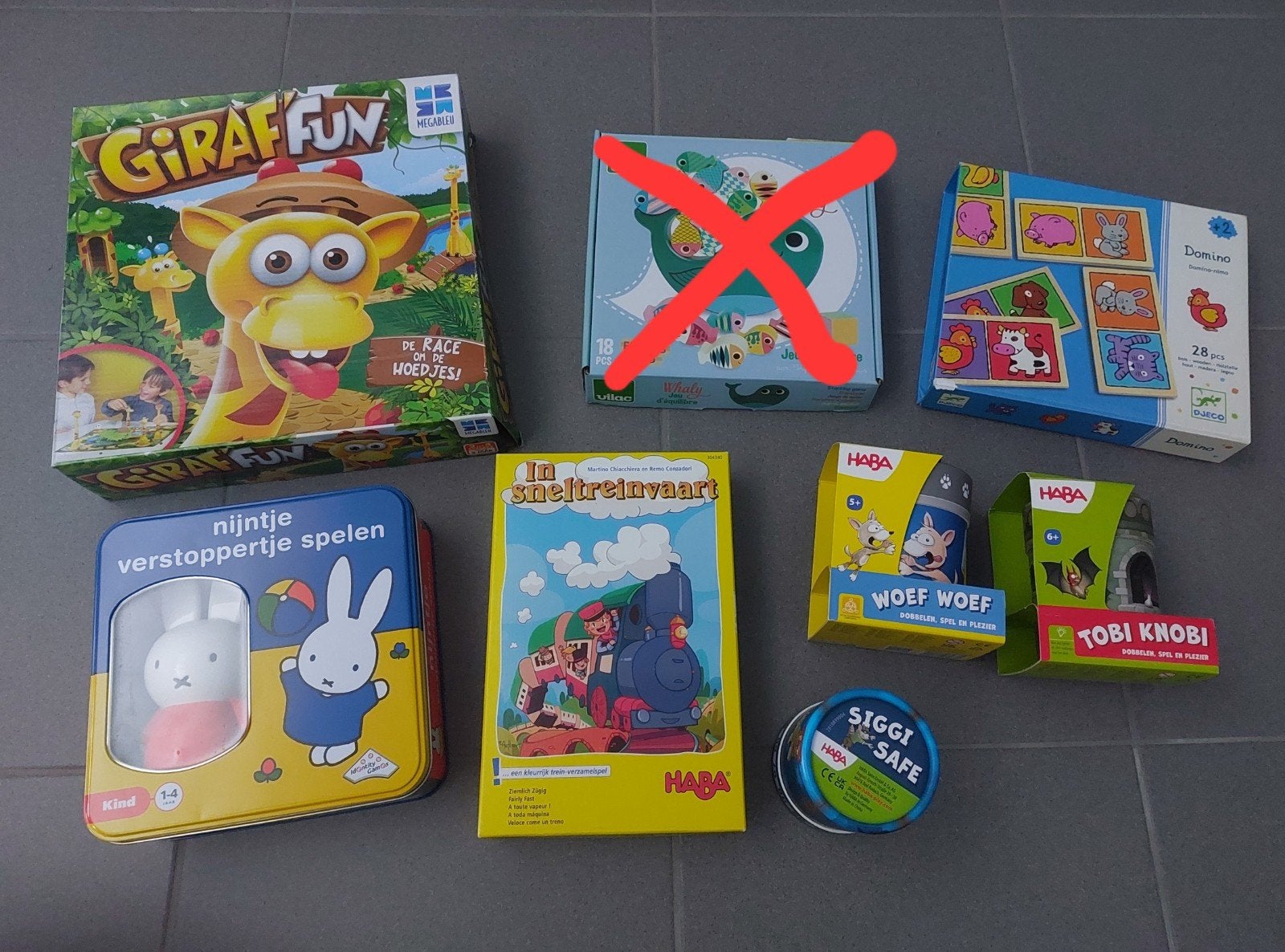 Spelletjes allerlei, oa Haba/Janod/Djeco/Goula - zie foto's, Hobby en Vrije tijd, Ophalen of Verzenden