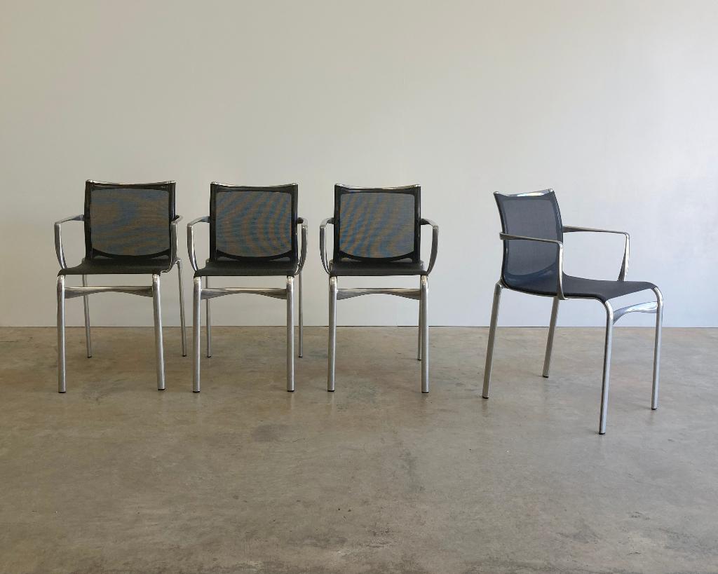 4x Alias High Frame 40 design stoel door Alberto Meda, Ophalen, Gebruikt, Aluminium, Stapelbaar