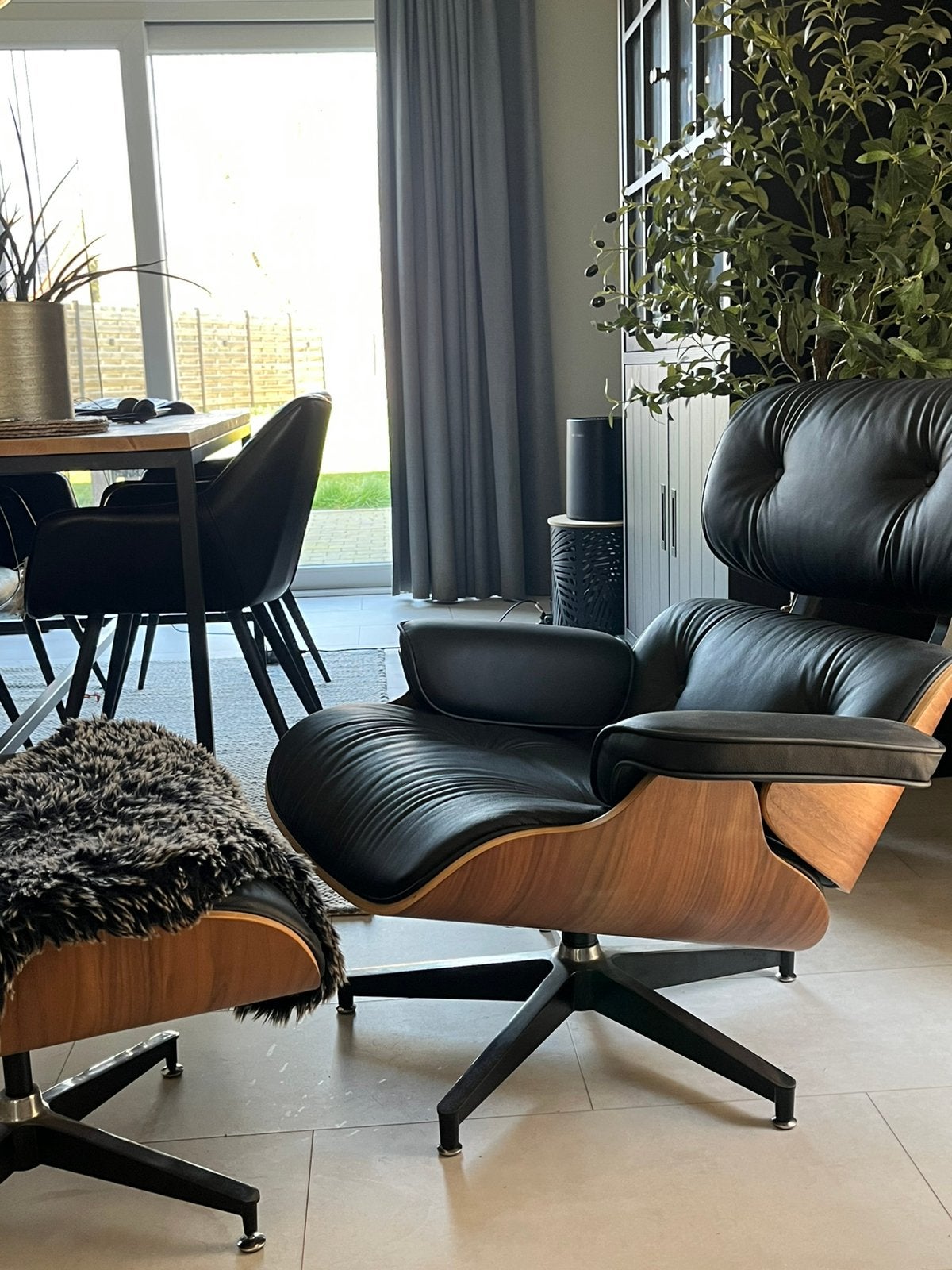 Eames en ottoman relaxzetel, Enlèvement, Comme neuf, Vintage