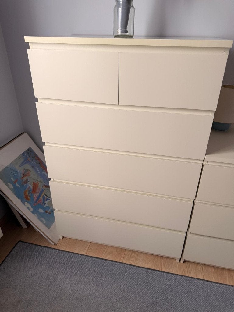 Commode Malm 6 tiroirs, 25 à 50 cm, 5 tiroirs ou plus, Comme neuf, Enlèvement