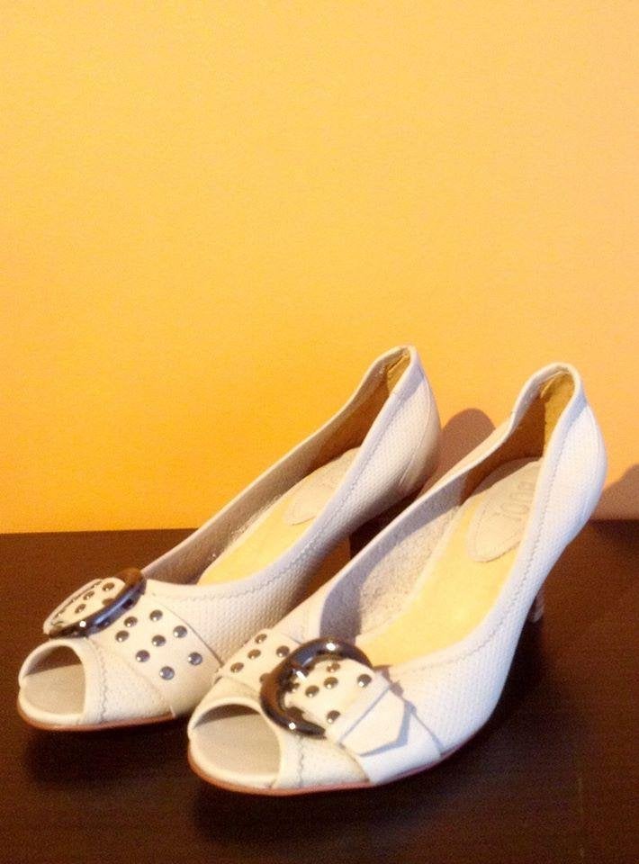 Bool open pumps / Peep toes van leer – Maat 37, Pumps, Beige, Ophalen of Verzenden, Zo goed als nieuw