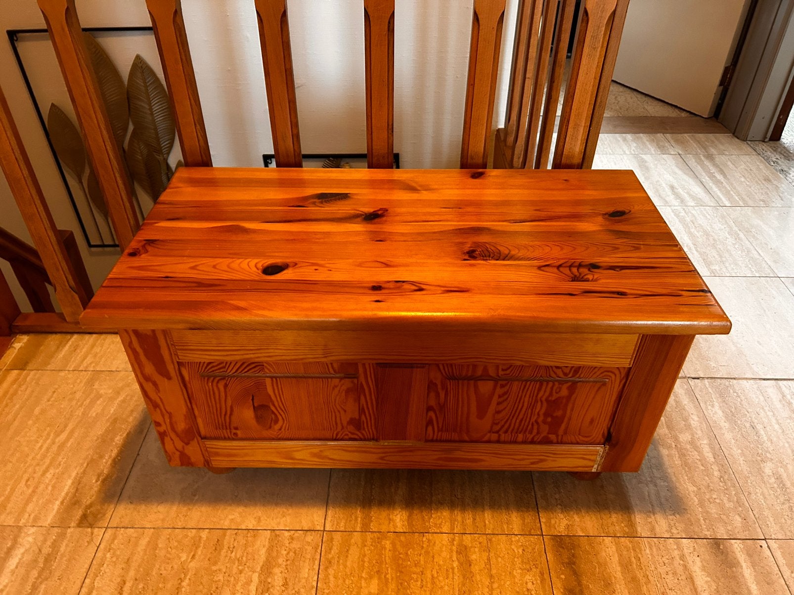 Prachtige Pitch Pine koffer, Ophalen, Zo goed als nieuw