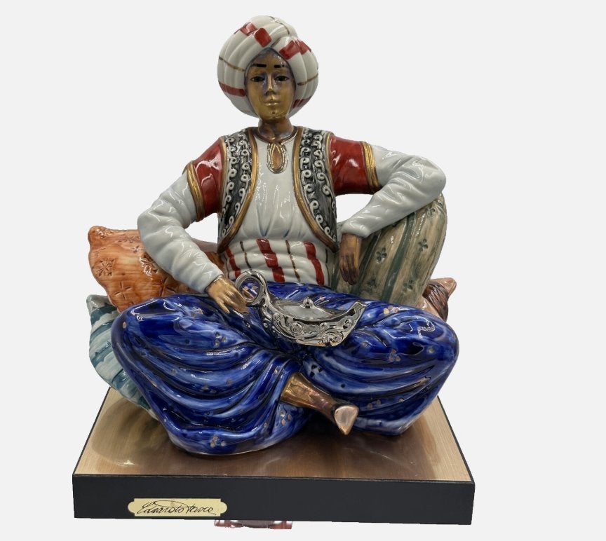 Edoardo Tasco Italië limited edition Aladdin-figuur, Ophalen of Verzenden, 20 - 50 cm, Steen of Keramiek, Beeld