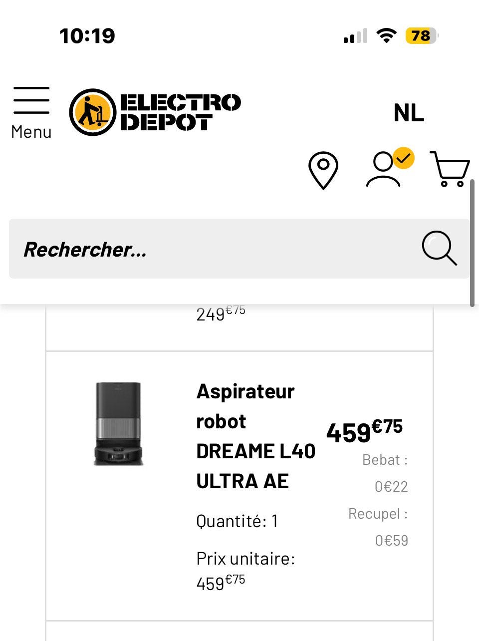 Robot aspirateur dream L40 ultra AE, Electroménager, Enlèvement, Comme neuf, Aspirateur robot, Dreame