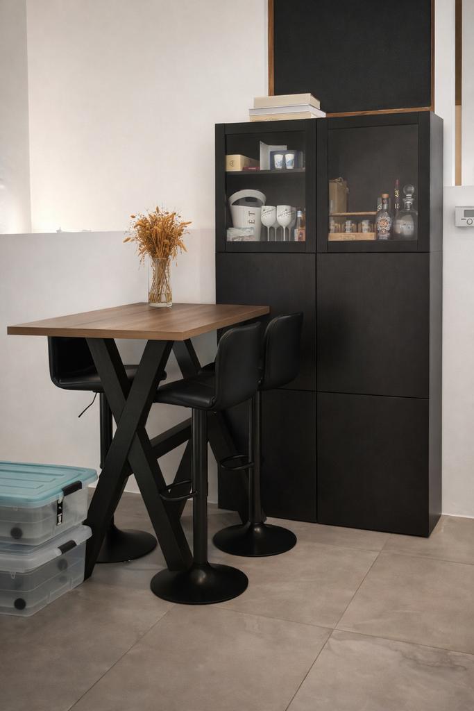 Tafel met barkrukken - barkast, Huis en Inrichting, Ophalen, Gebruikt