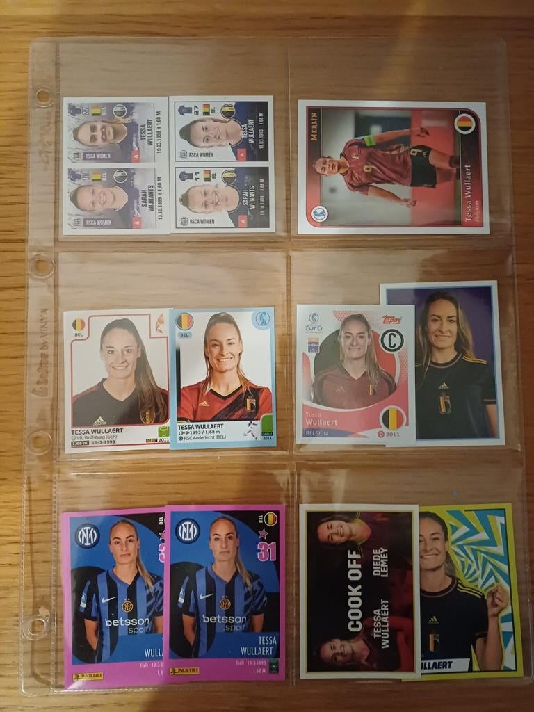 Panini Belgium Tessa Wullaert serie stickers, Verzamelen, Ophalen of Verzenden