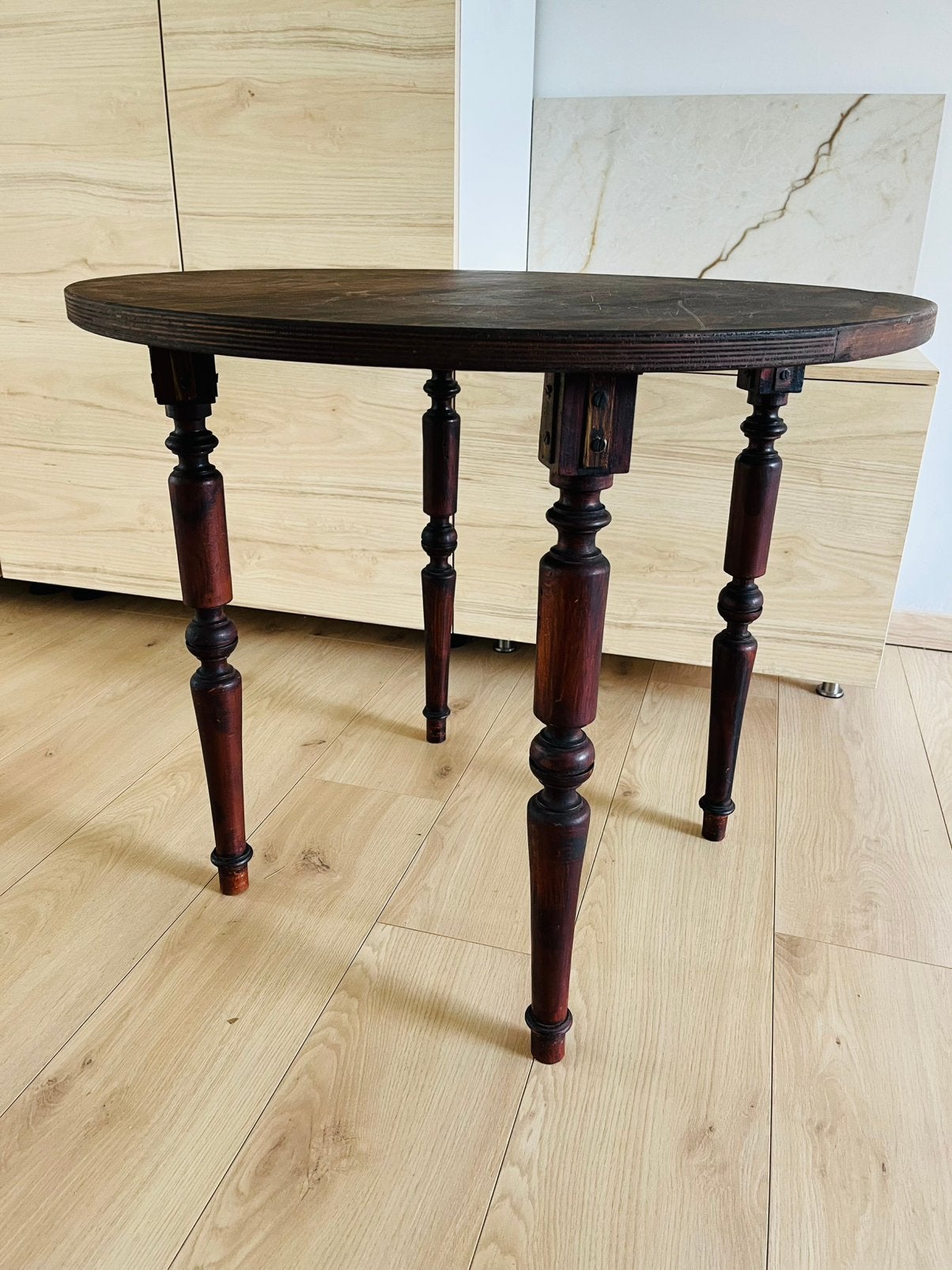 Prachtige houten bobbin bijzettafel, Enlèvement ou Envoi