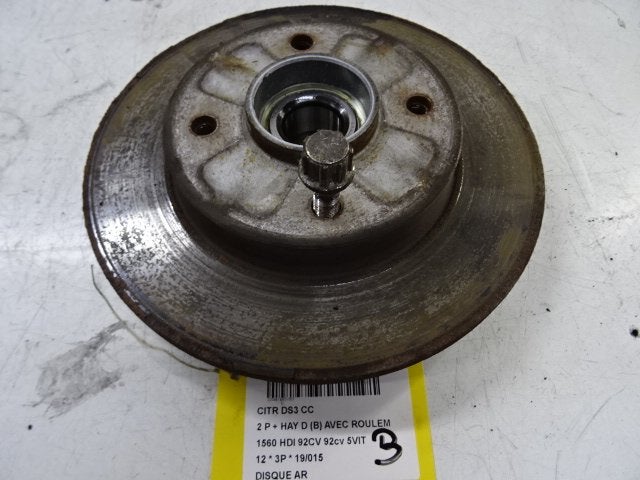 FREIN DISQUE ARRIÈRE Citroën DS3 (SA) (01-2009/07-2015), Utilisé, Citroën