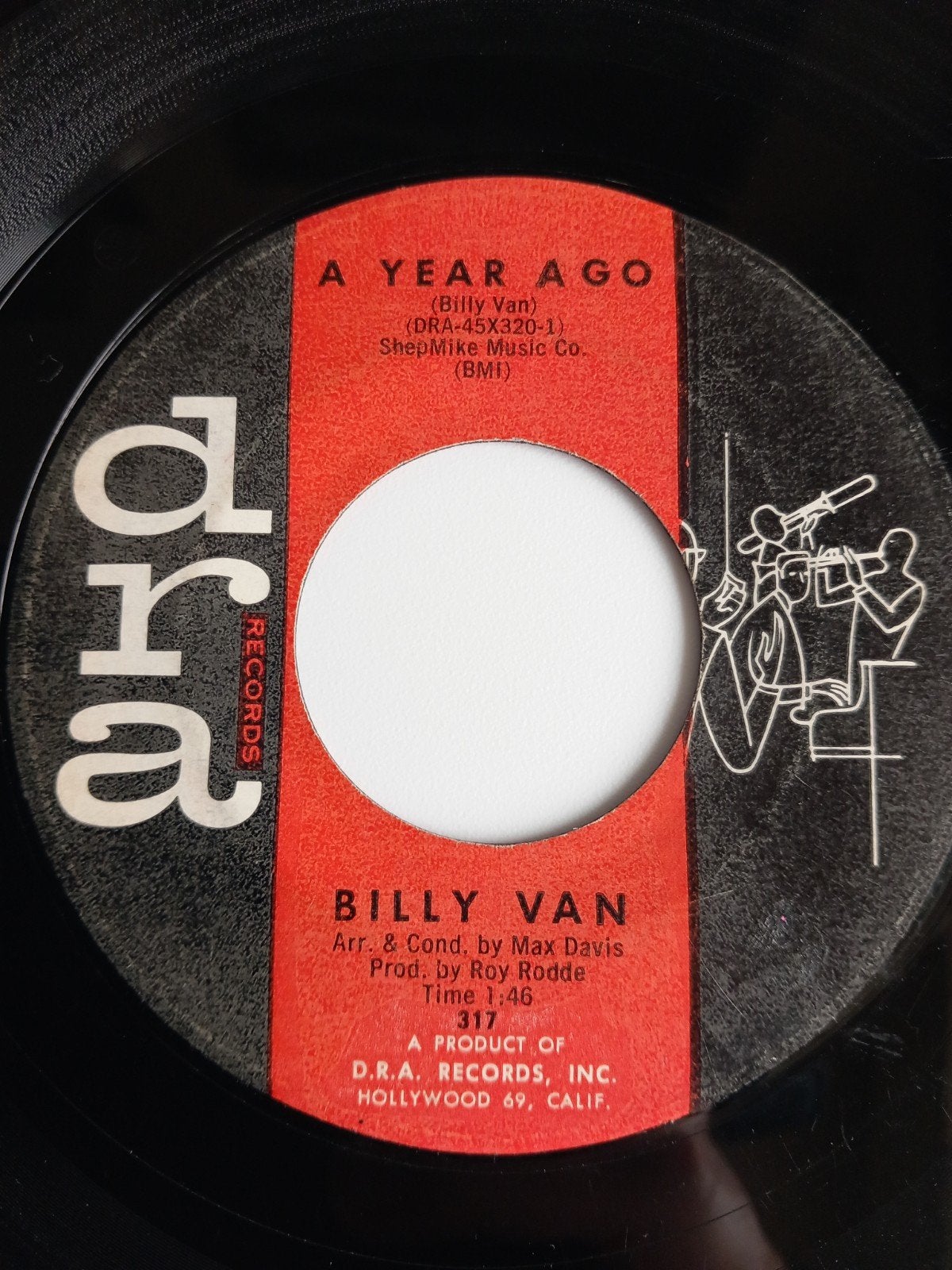 BILLY VAN. A YEAR AGO.  POPCORN USA 45T, Enlèvement ou Envoi