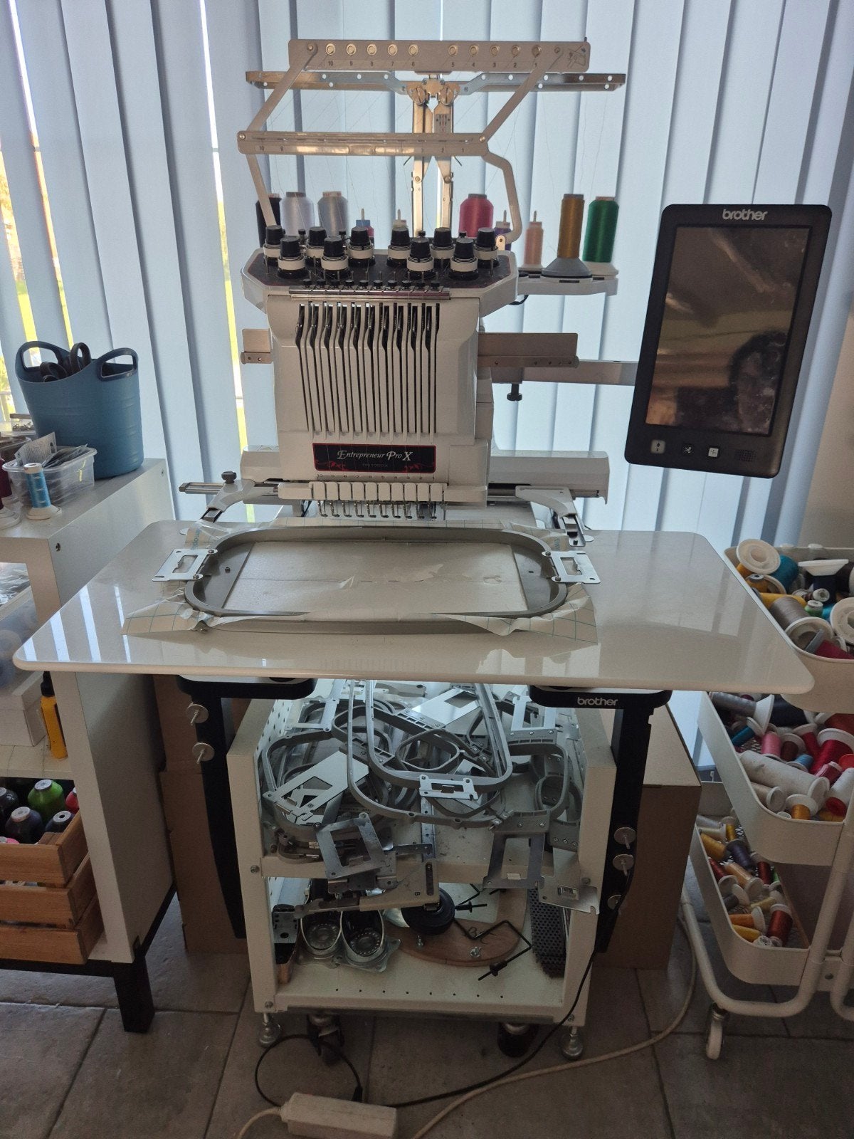 borduurmachine, Ophalen, Borduurmachine