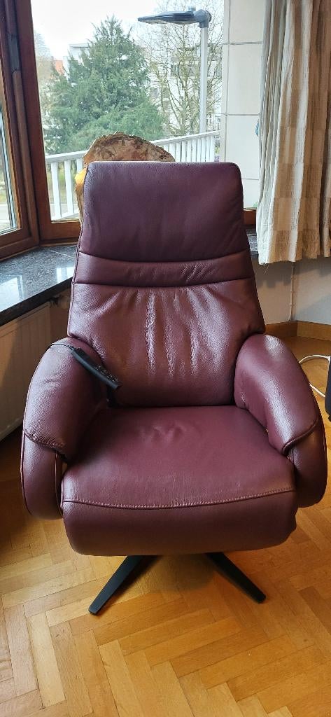 Relax zetel Leder - Elektrisch - HUKLA, Ophalen, Gebruikt, Leer, Modern