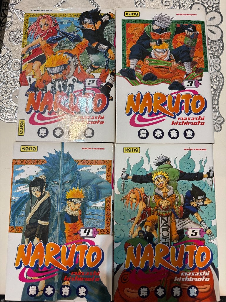 Lot de 4 mangas Naruto – Tomes 2, 3, 4 et 5 (Kana), Boeken, Ophalen, Zo goed als nieuw
