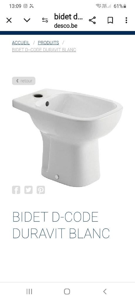 Bidet nouveau, Ophalen of Verzenden, Nieuw, Overige typen