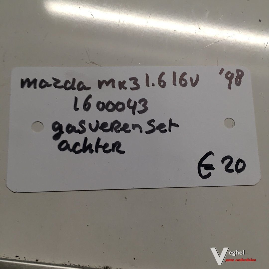 Mazda MX3 1.6 16v  1998 Wagennr 1600043 Gasverenset achterkl, Gebruikt, -, -, Ophalen of Verzenden