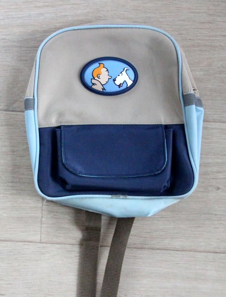 boekentas schootas rugzakje kinderen Kuifje Tintin Hergé, Verzenden, Gebruikt, Blauw