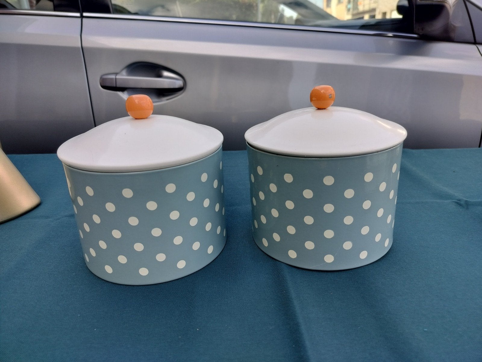 2 decoratieve blikken, Ophalen, Set