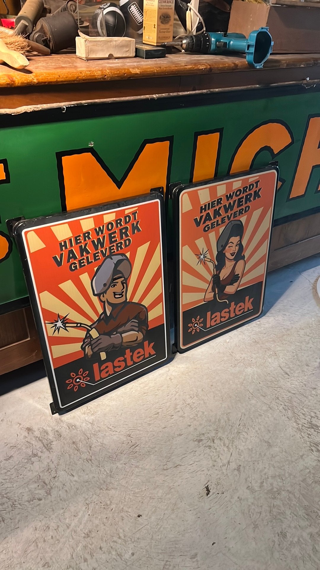 Oude reclameborden Lastek, Ophalen of Verzenden, Zo goed als nieuw
