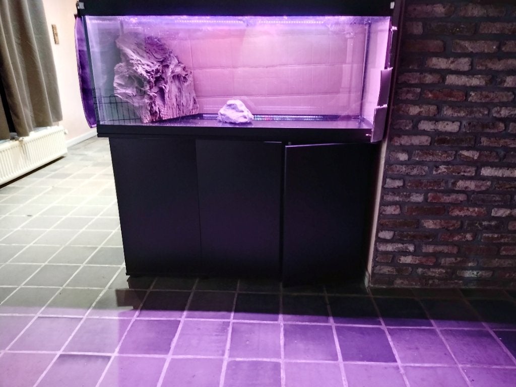 aquarium 240L met lichtkap en kast, Ophalen, Verwarming, Gebruikt, Leeg aquarium