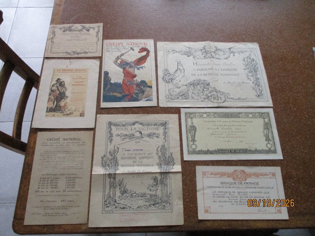 Prêt de guerre du Lot, 1914-1919, France, Enlèvement ou Envoi