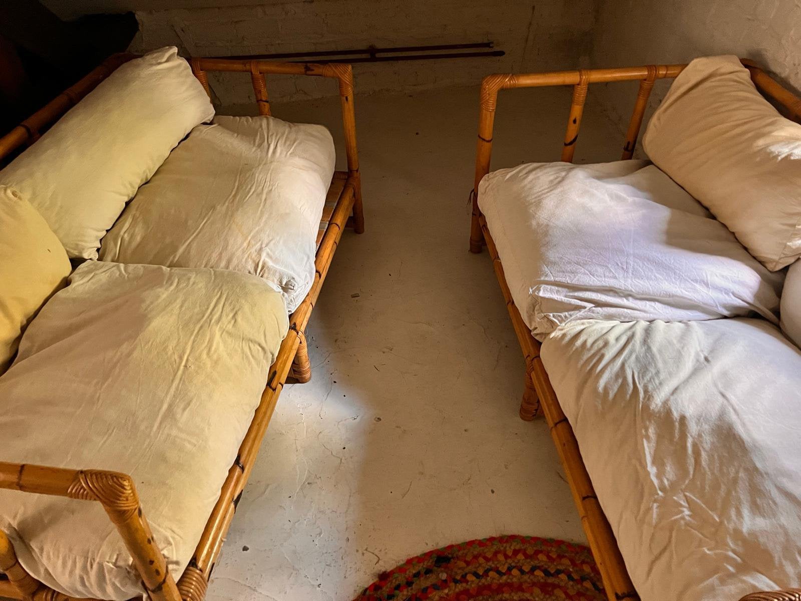 2 SIÈGES BIPLACES EN ROTIN 🛋️, Enlèvement, Utilisé