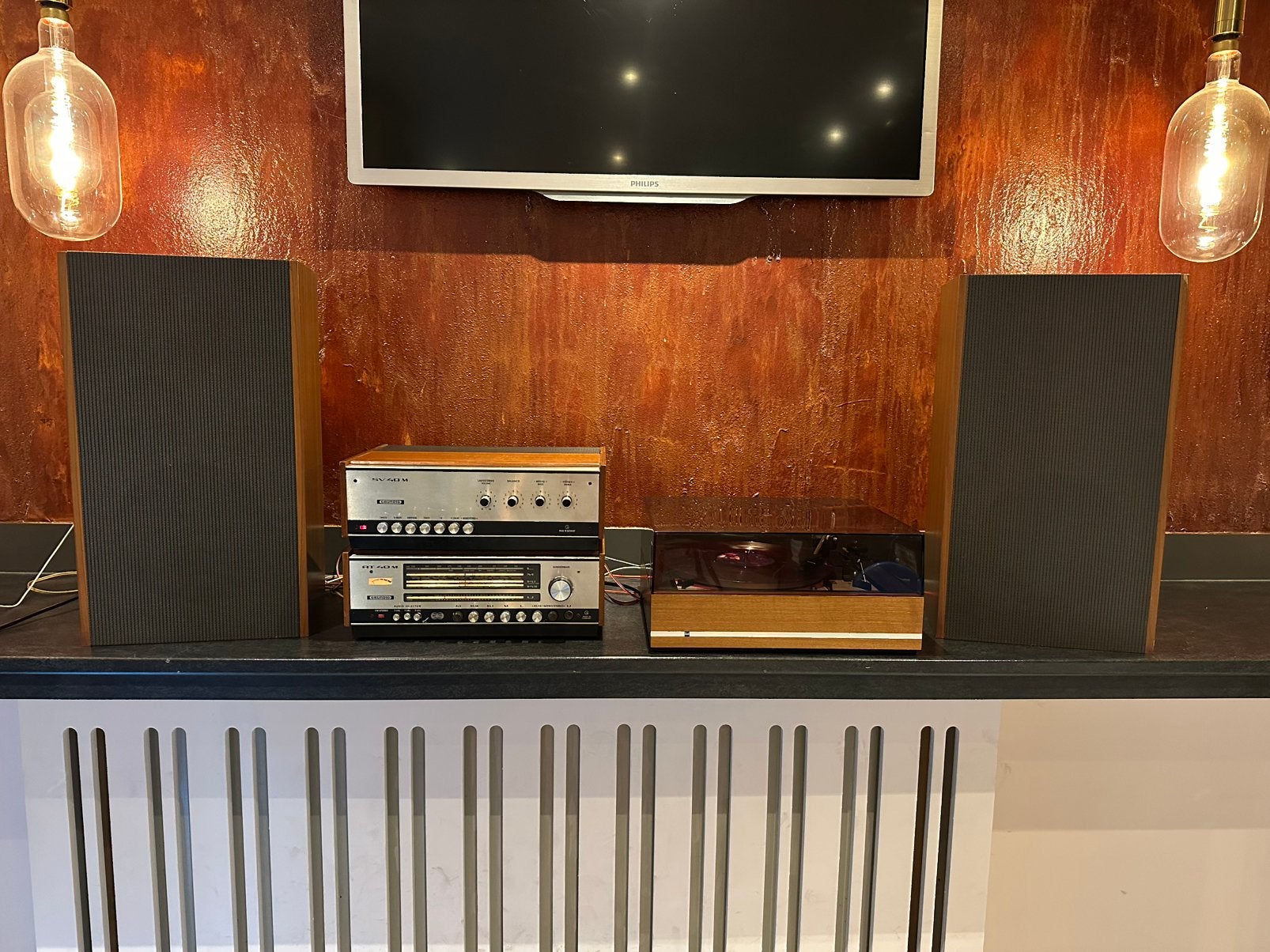 Echte vintage stereoset in goede staat, gelijk bij uw bompa, Audio, Tv en Foto, Gebruikt, Losse componenten, Tuner of Radio, Ophalen