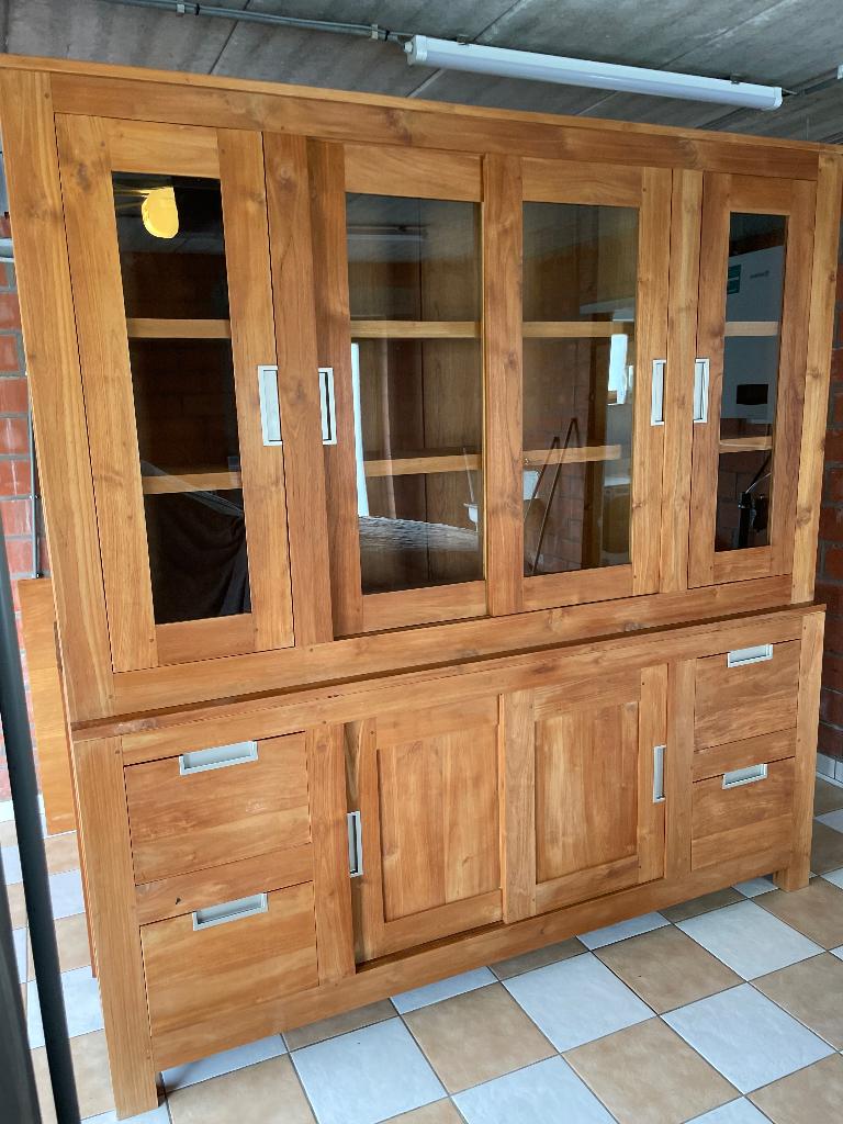 Teak vitrinekast, Ophalen, Zo goed als nieuw, Teakhout