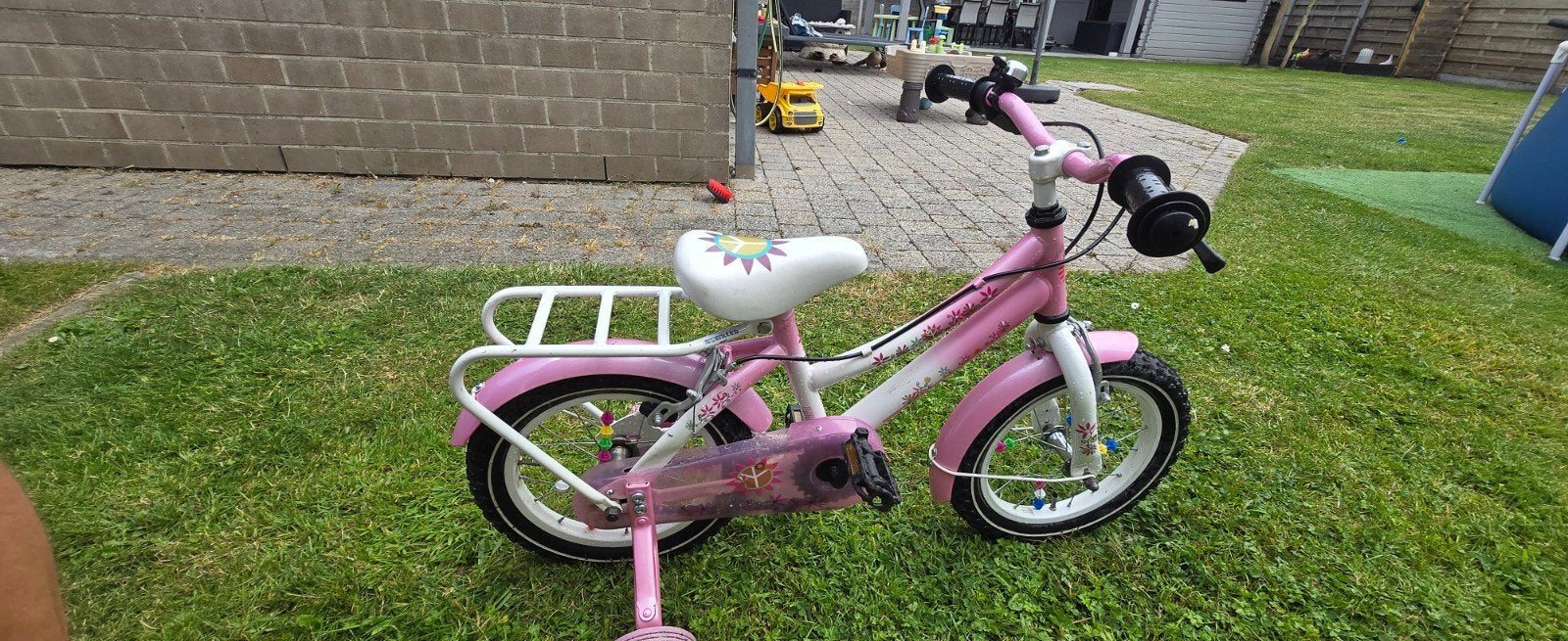 Meisjesfiets 14 inch, Ophalen, Zijwieltjes
