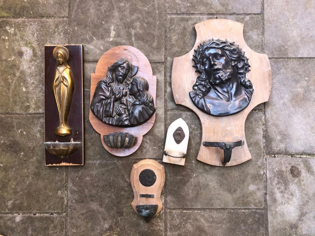 Statues religieuses - récipient à eau bénite - au choix, Enlèvement ou Envoi