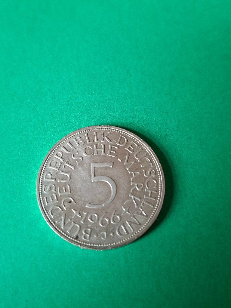 1966 J Allemagne 5 marks en argent Hambourg, Envoi, Allemagne, Monnaie en vrac, Argent