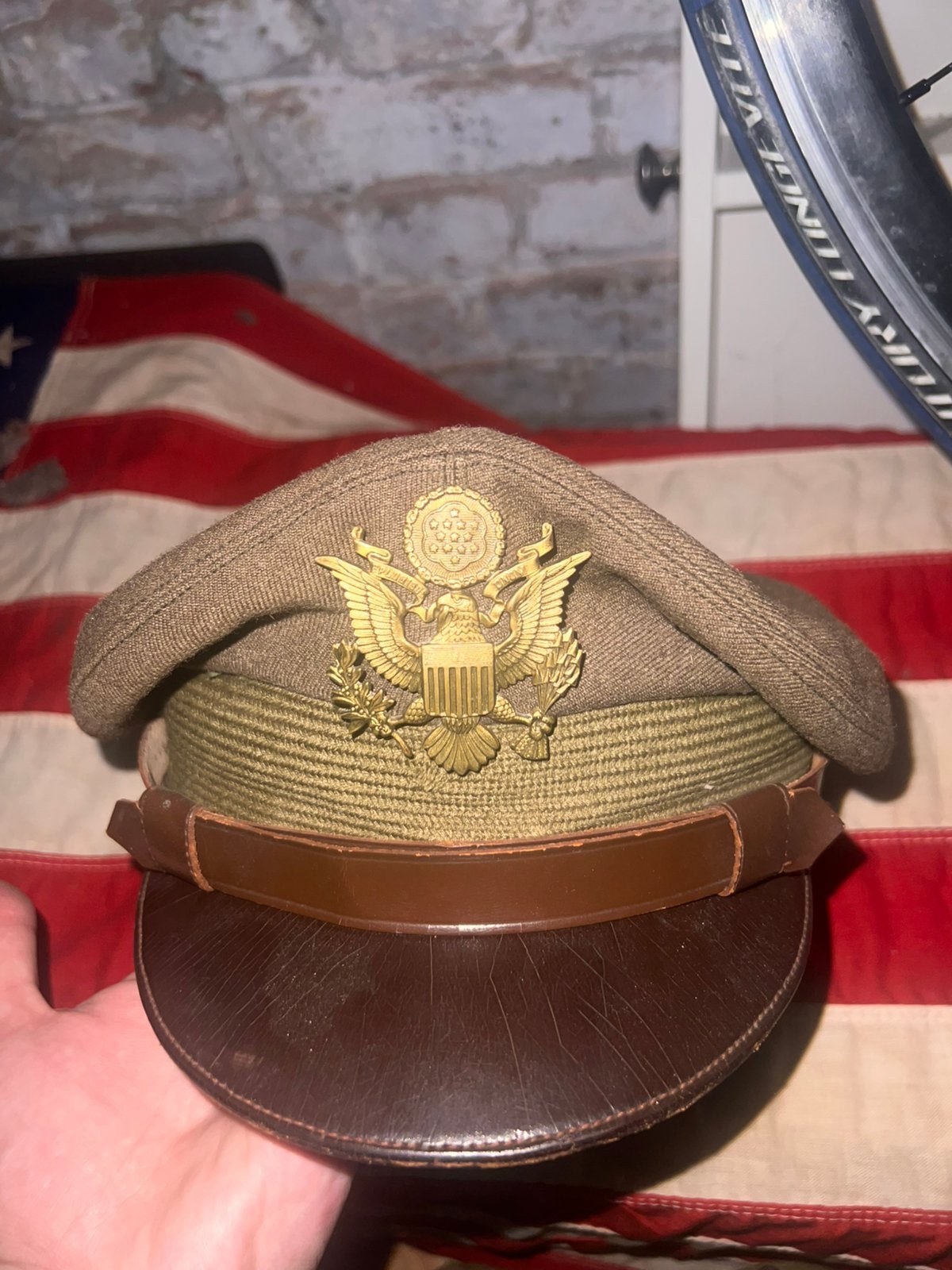 Us ww2 - casquette officier, Collections, Enlèvement ou Envoi