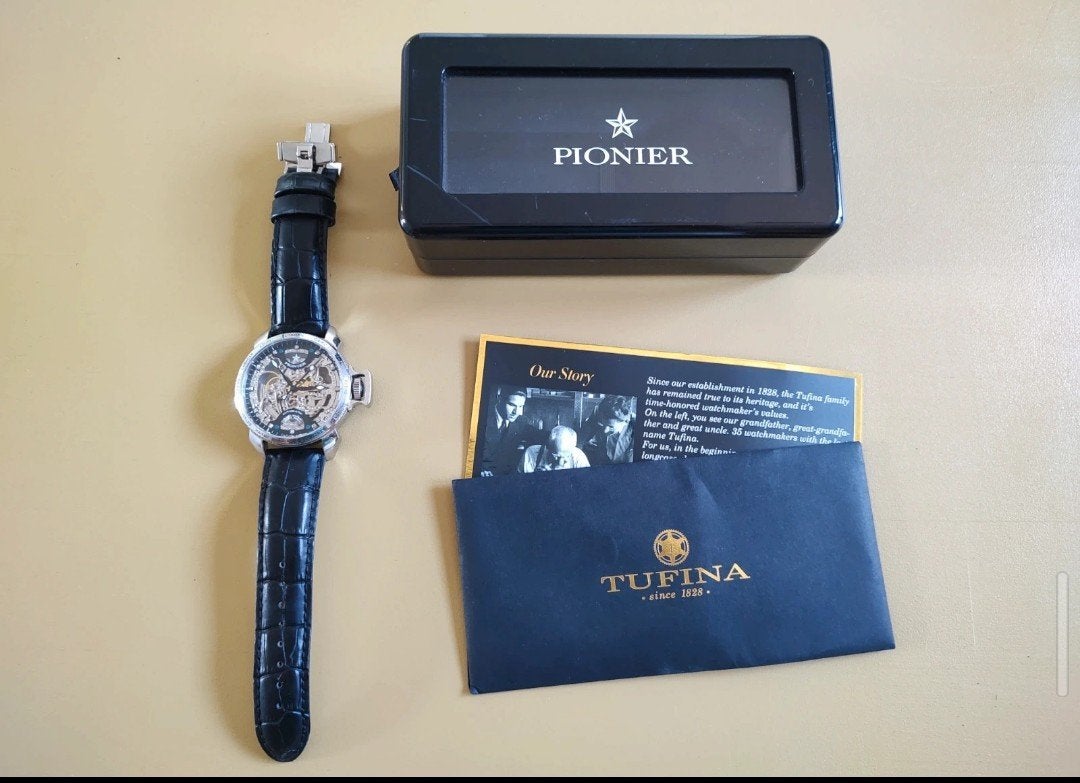 Horloge Pionier Tufina, Handtassen en Accessoires, Horloges | Heren, Staal, Polshorloge, Ophalen, Overige merken
