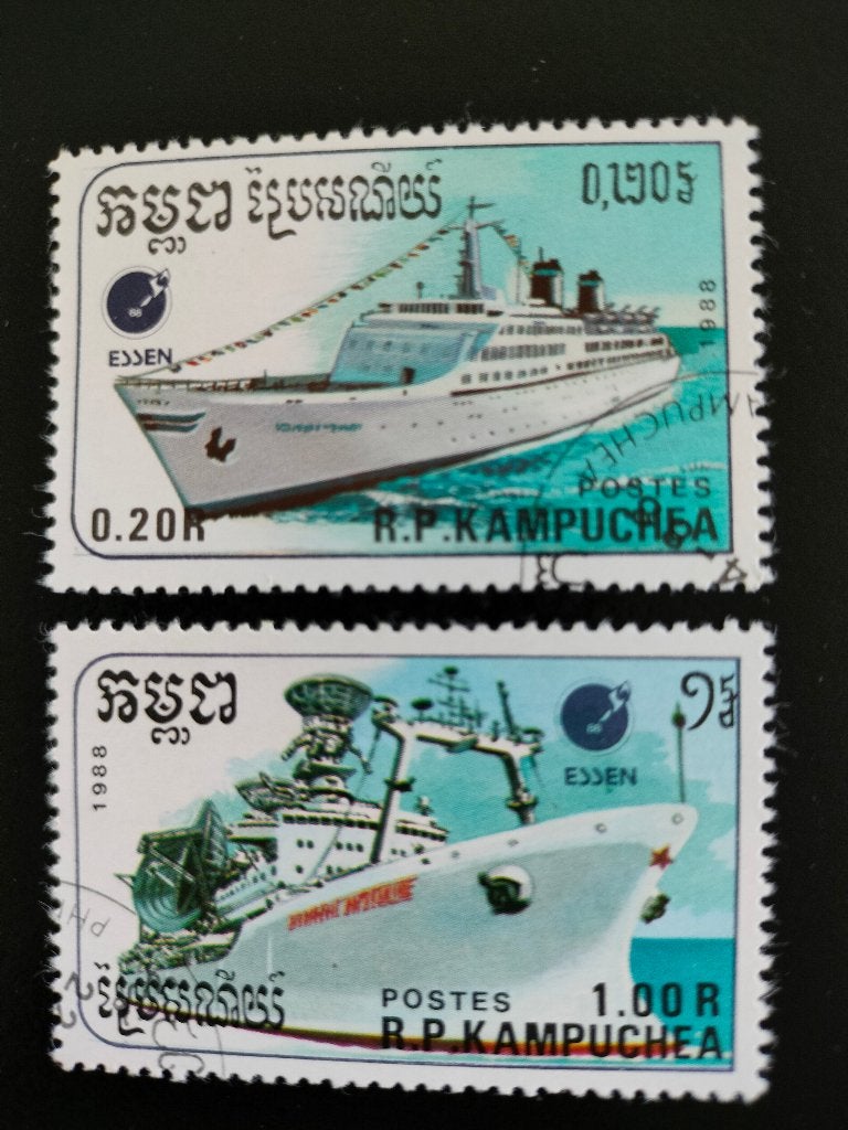 Cambodja 1988 - scheepvaart, Verzenden, Gestempeld, Zuidoost-Azië